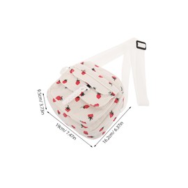 DEARMAMY Shoulder Bag Made of Corduroy Strawberry Shoulder Bag Travel Toiletry Bag Makeup Brush Bag Strawberry Handbag Bag for Eyebrow Pencils Women Work Bags Fabric White, White
