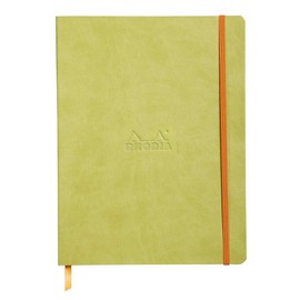 Rhodia Rhodiarama SoftCover Notebook - 80 Lined Sheets - 9 3/4 x 7 1/2 - Anise Cover (117506C)