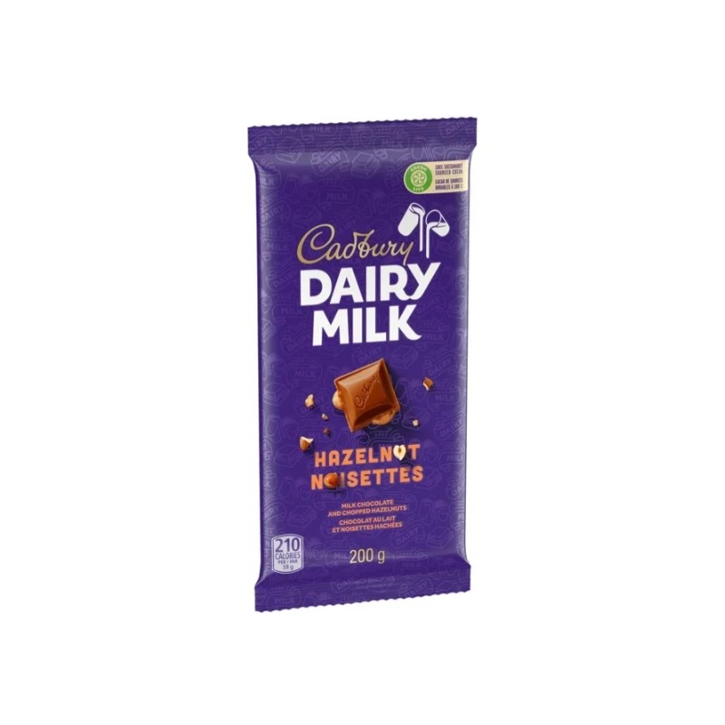 Cadbury Dairy Milk Hazelnut Chocolate Bars, 200g