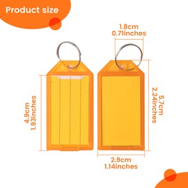 Plastic Key Tags, Key Labels with Ring and Label Window, 8 Colors（24pcs）