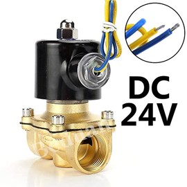 Beduan - Válvula Solenoide Eléctrica de Latón, 1/2 Pulgada, 24 V, Normalmente Cerrada para Agua, Aire, Gas, Combustible y Aceite