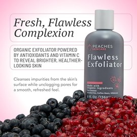 Exfoliante facial con arándano, grano de café, vitamina C y más – Limpiador suave para eliminar las células muertas de la piel, suciedad y aceites – E