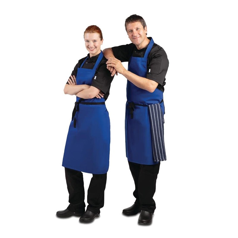 Whites Chef's Cook's Polycotton Long Bib Apron, Royal Blue, Professional
