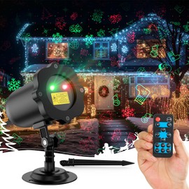 Christmas Projector Lights Outdoor, Christmas Laser Lights Outdoor with 16 Patterns, Waterproof, Timing for Christmas, New Year, Birthday Party, Family Gatherings, Garden, Christmas Gift