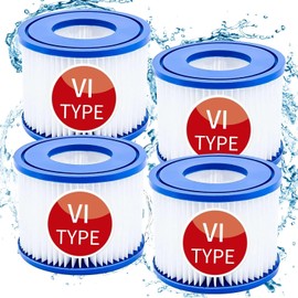 Swimming Pool Pump Filter Type Ⅵ Cartridge,Spa Filter Type VI Cartridge, Inflatable Hot Tub 4Pack (Type VI)
