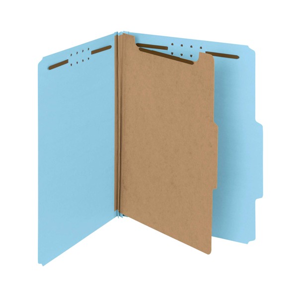 Smead 100% Recycled Pressboard Classification File Folder, 1 Divider, 2"