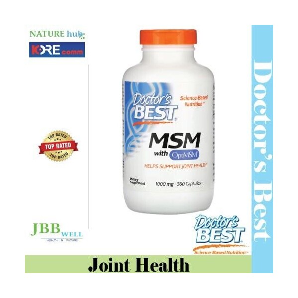 Doctor's Best, MSM with OptiMSM, 1,000 mg, 360 Capsules