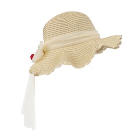 YJZQ Girls Cute Straw Hat Kids Summer Braided Sun Hat Lace Beach Hat with Cherry Decoration Adjustable Fishing Hat Toddler Beautiful Leisure Hat for Camping, Picnic, Beach, Cherry B