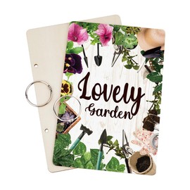 SUPERDANT Lovely Garden Greeting Card Holder Organizer Gardener's Tools Wooden Card Keeper Binder Birthday Cards Keeper Photo Album Cover Graduation Wedding Planner Journal Keepsake Gifts