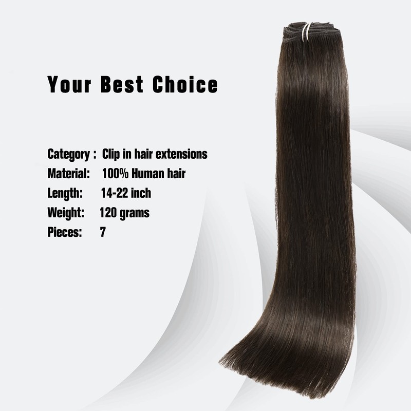 Clip in Hair Extensions 120 Grams/4.2 Ounce 100% Brazilian Remy