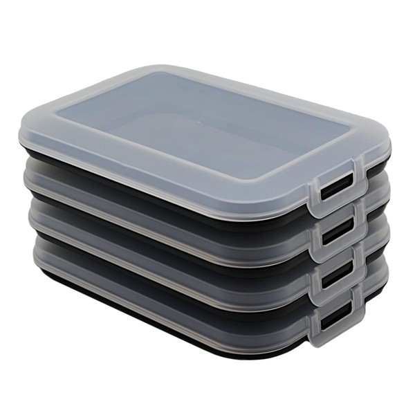 Set of 4 Cold Meat Containers with Integrated Serving Plate,