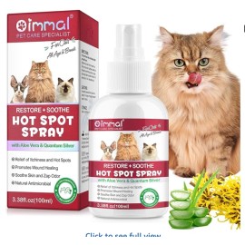 Oimmal Hot Spot Spray for Cats, Itch Relief, Relieve Irritated Skin, and Moisturizing