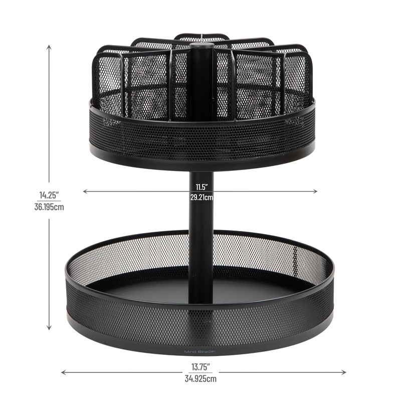 Mind Reader 2-Tier Snack Carousel, Countertop Organizer, Snack Tray, Breakroom,