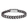 Brazalete De Cuero Trenzado Con Cierre De Acero Inoxidable