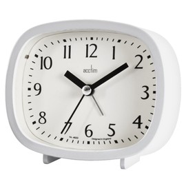 Acctim Hilda Analogue Alarm Clock Non Ticking Sweep Crescendo Alarm Backlight Contemporary White