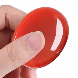 GUJOXILA Carnelian Thumb Worry Stones Crystals Stones Healing Crystals Thumb Gemstones Healing Stones Crystal Stone Polished Oval Palm Stone Spiritual Meditation Stress Relief