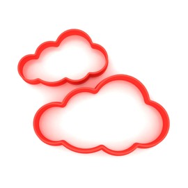 Custom Cutters Cloud Shape Cookie Cutters | Set of 2 Plastic Cutters for Baking, Fondant, Clay, Pastry, Icing, Jewellery (5CM + 8CM)