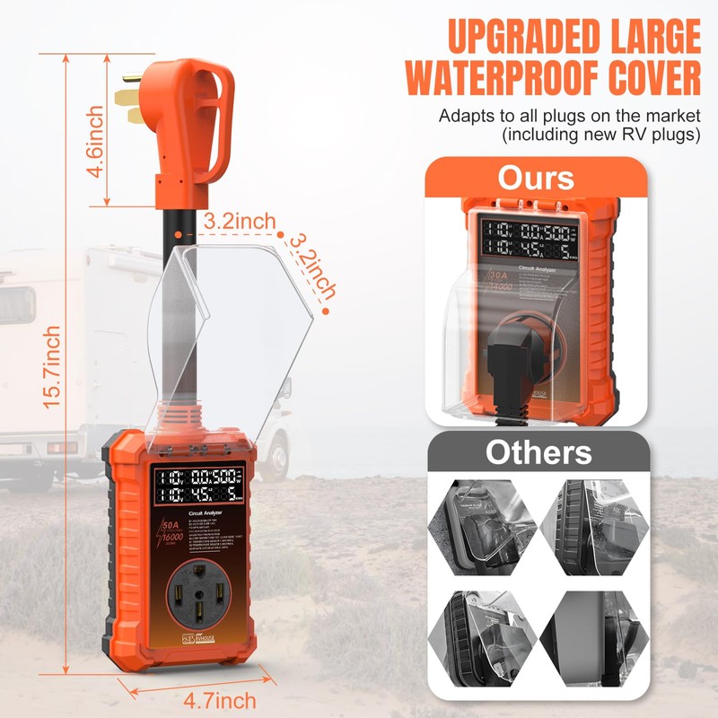 50 Amp RV Surge Protector 16,000J with Smart LED Display