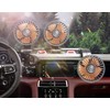 AUSTYLCO Car Fan, 3 Head Fan, 2 Speed Adjustment, Aromatherapy