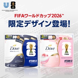 Dove Body Soap, Peach & Sweet Pea, With FIFA Logo (Body Wash), Refill, Set of 2, 11.8 oz (330 g) + 11.8 oz (330 g)