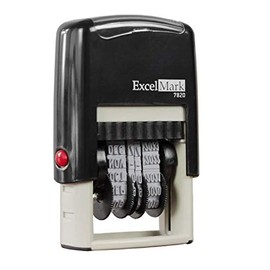 ExcelMark 7820 Self-Inking Rubber Date Stamp â Great for Shipping, Receiving, Expiration and Due Dates (Blue Ink)