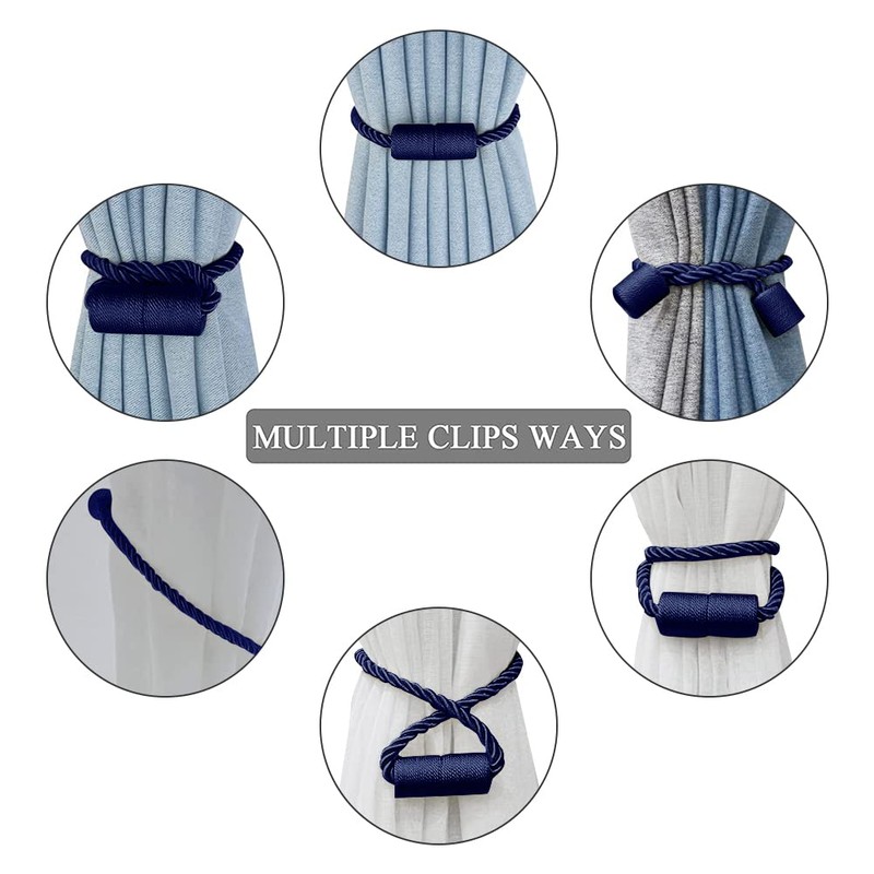 XDerlin 4 Pack Strong Magnetic Curtain Tiebacks Outdoor Decorative Tie