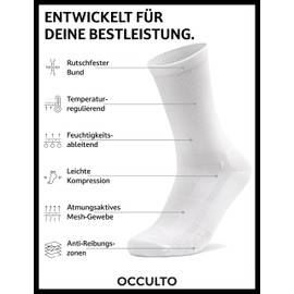 Occulto Men's & Women's Road Cycling Socks Pack of 2 (Model: Eddy) Cycling Socks, 1 x black, 1 x white