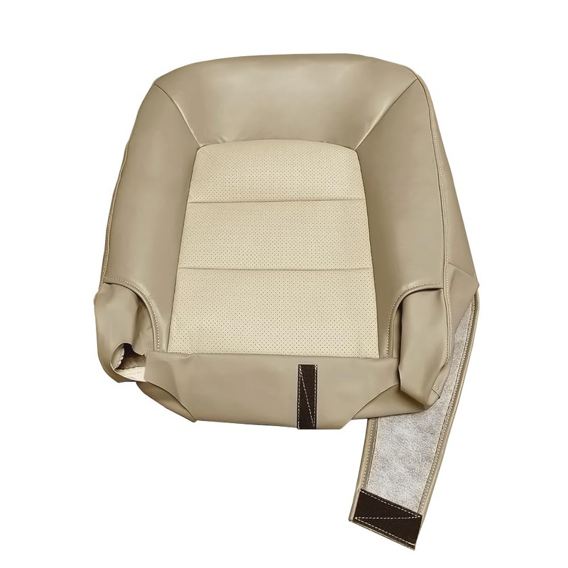 Mievlyo Driver Side Bottom Replacement PERF Leather Seat Cover Tan