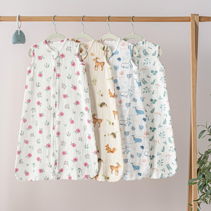 david's kids Muslin Cotton Baby Sleep Sack 6-12 Months, 2