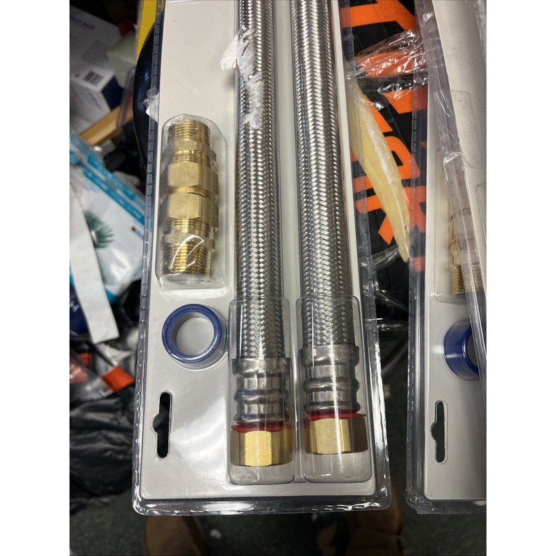 Everbilt Electric Water Heater Installation Kit Braided Stainless Steel 18"