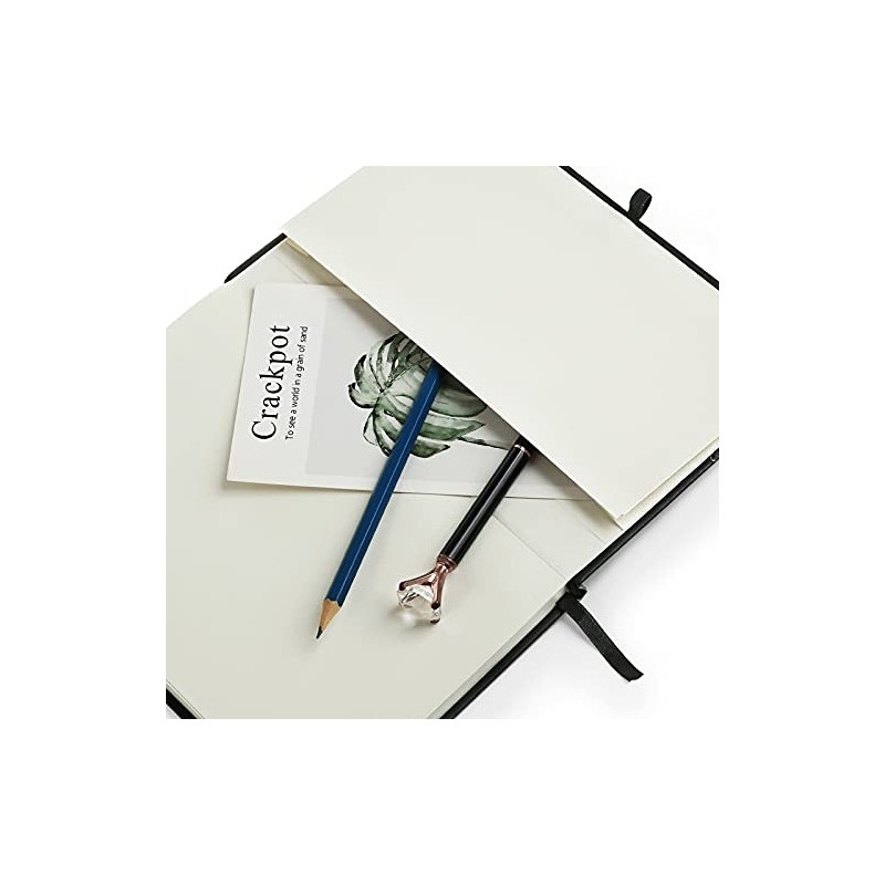 Kesote A5 Cuaderno con Cubierta Dura Libreta Negra con Banda