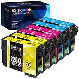 E-Z Ink (TM) Remanufactured Ink Cartridge Replacement for Epson 220 XL 220XL T220XL to use with WF-2760 WF-2750 WF-2630 WF-2650 WF-2660 XP-320 XP-420 XP-424 (2 Cyan, 2 Magenta, 2 Yellow, 6 Pack)