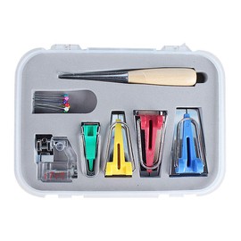 16 Pieces Fabric Bias Tape Maker Tool Kit Set Patchwork Binder Foot Awl Clips Pins Household Craft DIY Sewing Quilting Tools
