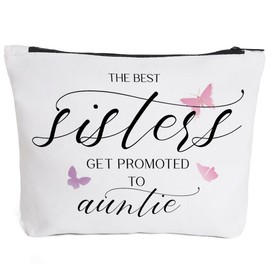 New Auntie Announcement, New Aunt Gifts for Sisters, Only Best Sisters Get Promoted to Auntie, Pregnancy Announcement for Auntie, Baby Reveal Gifts for Aunt, New Aunt Makeup Bag, New Auntie Gifts