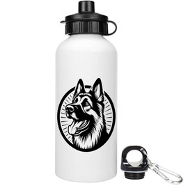 Azeeda 600ml 'Happy German Shepherd Dog' Reusable Water/Drinks Bottle (WT00085506)
