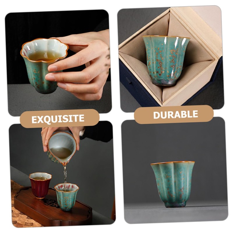 ULTECHNOVO Delicate Ceramics Tea Cup Chinese Hand Cup for Home