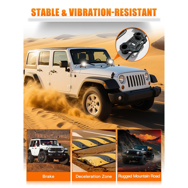UNI-SHINE 2-Pack Hood Mounting Brackets for Light Bar Fit for