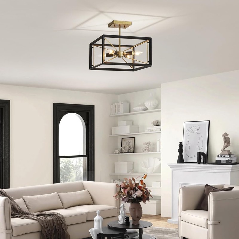 AGV LIGHTING CL046BB Modern Ceiling Light, Semi-Flushmount Close to Ceiling