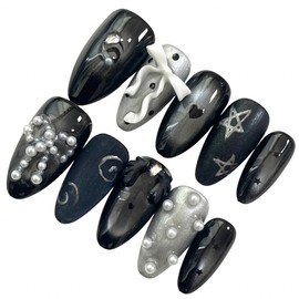 Gothic Mu Handmade Nail Tips - Petit Almond (Short Almond) / 고딕뮤 수제네일팁 - 쁘띠 아몬드(숏아몬드)