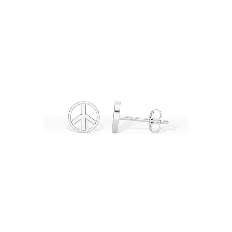 Heather Needham Silver Peace Sign Stud Earrings - Sterling Silver