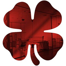 Acrylic Mirror 5" Wide Shamrock Light Red .118" Thick No Adhesive Reflective Pieces Perfect for DIY Arts and Crafts School Projects Home or Office Decor Special Events by Marketing Holders