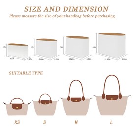 Neylissia Bag Insert Organizer for Longchamp, Purse Insert, Waterproof Dupont Paper Bag Insert for Tote Bag (White, Medium) (NO compartment, XS)