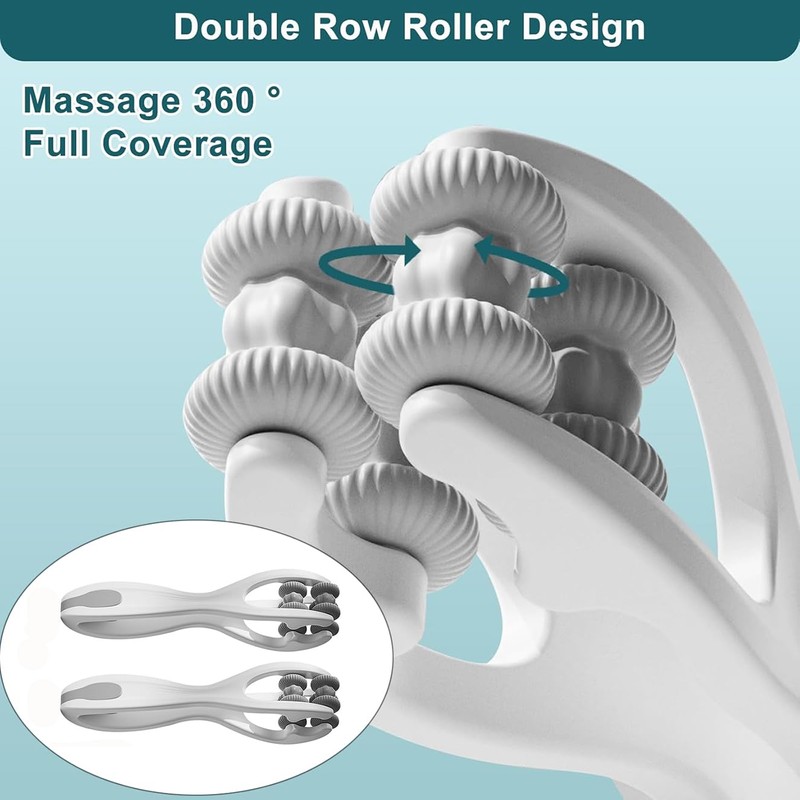 Roller Massager for Hands,2 PCS 2-in-1 Finger & Hand Massager