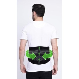 Lower Back Support Belt for Women and Men with Adjustable Bands (Universal Size) - Breathable Lower Back Brace for Pain, Sciatica and Scoliosis - Black Lumbar Support Belt for Muscle Stress (1 PC)