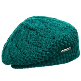 Melegari Knitted Hat | Pranevoso Beret Hat | Wool and Alpaca Hat | Knitted Wool Lining | Women Girls | Autumn / Winter, Green