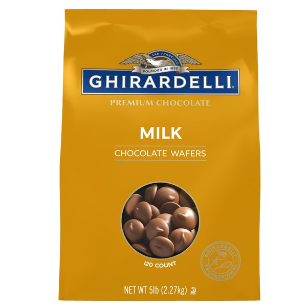 Ghirardelli Chocolate Company Milk Chocolate Wafers, 5lb. Bag (Pack of 1)