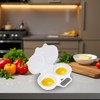 White Egg Poacher, Microwave Egg Boiler Poacher, 2 Cavity Nonstick