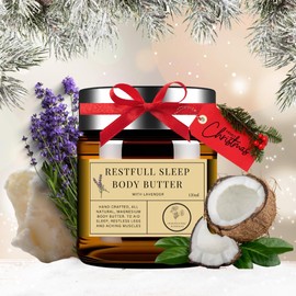 Restful Sleep Magnesium Body Butter with Lavender, 120ml | Gift wrap available for Christmas