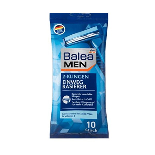Disposable Razors with 2 Blades, Pack of 10 Disposable Wet Razors