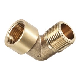 DTGN 3/8 BSP x 3/8 BSP (Male x Socket) 90° Angle Pipe Fitting - Good for Water Piping System - Brass Pipe Fittings - Gold Tone